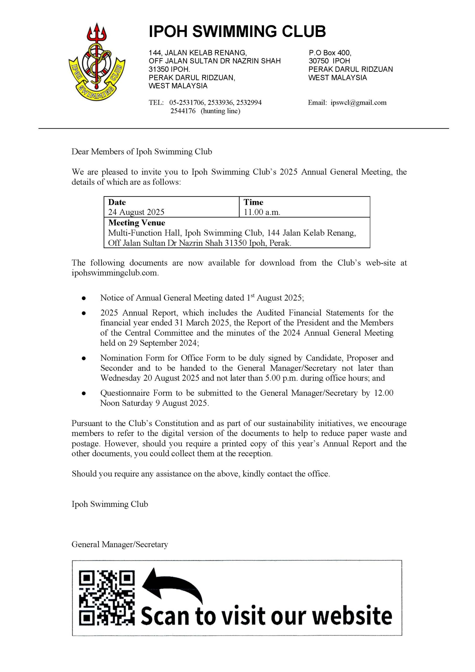 AGM Notice to Members 2025